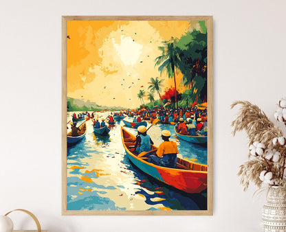 Affiche Festival d'Argungu – Poster Course de Bateaux Nigérians