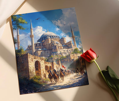 Affiche Soldats Ottomans à Istanbul – Imprimé Authentique Turc