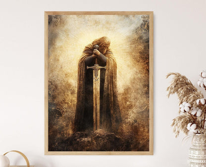 Affiche Roi Arthur – Poster Art Excalibur, Épée dans la Pierre