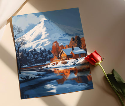 Affiche Paysage d'Hiver du District Lacustre Chilien – Art Naturel