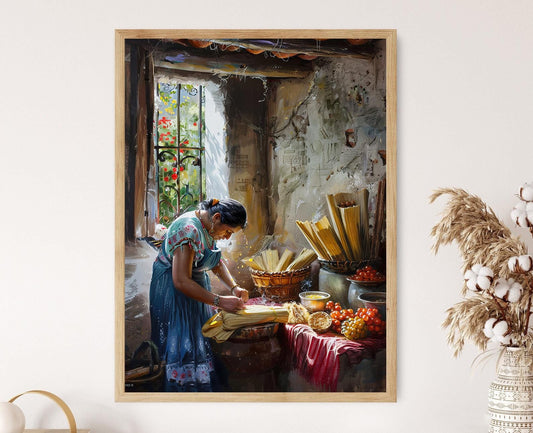 Affiche Tamales Mexicains – Art Culinaire Éclatant pour Cuisine