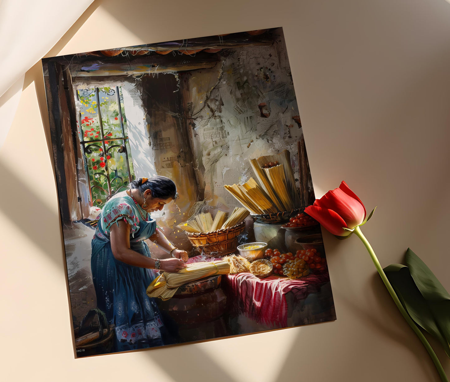 Affiche Tamales Mexicains – Art Culinaire Éclatant pour Cuisine