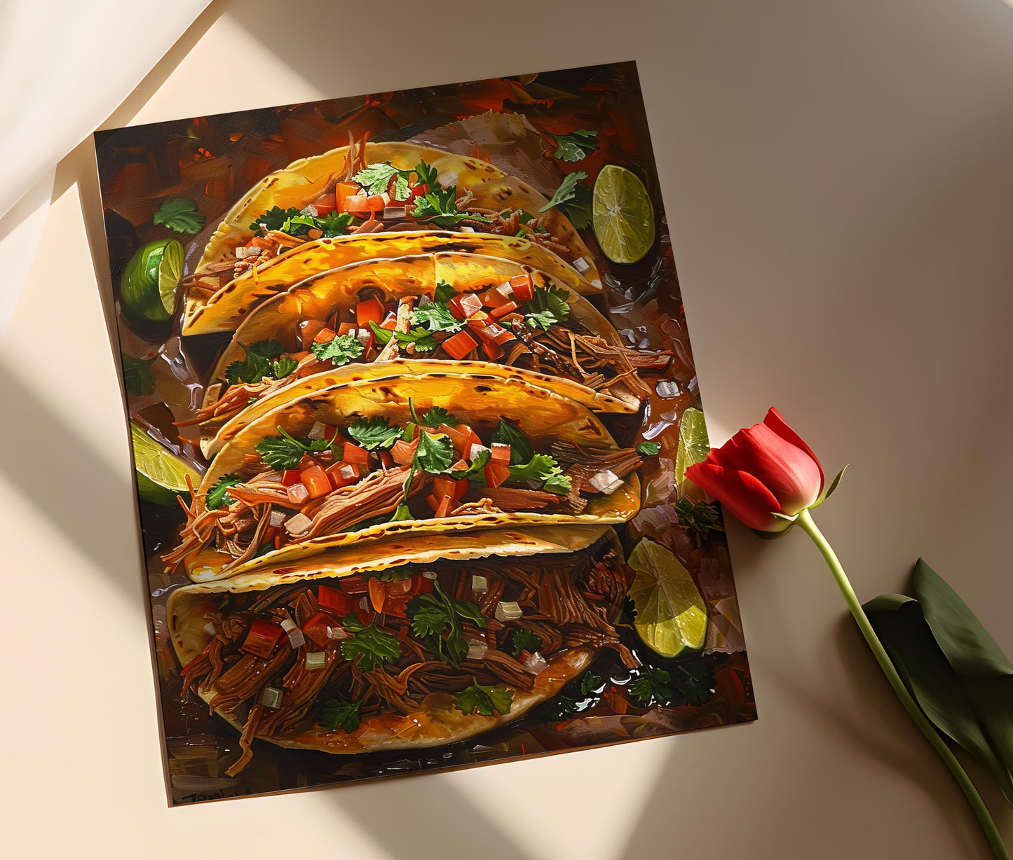 Affiche Tacos Carnitas Délicieux – Poster Art de Restaurant Mexicain