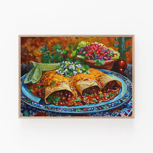 Affiche Enchiladas Festives – Poster Décor de Restaurant Mexicain