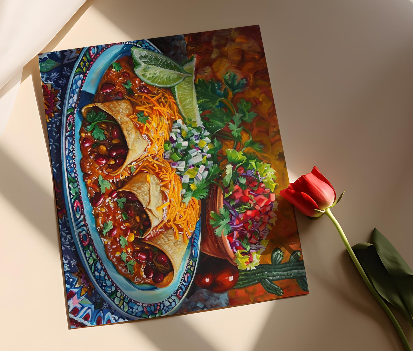 Affiche Enchiladas Festives – Poster Décor de Restaurant Mexicain