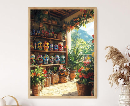 Affiche Coquí & Vejigantes – Illustration Tropicale, Souvenir Porto-Ricain