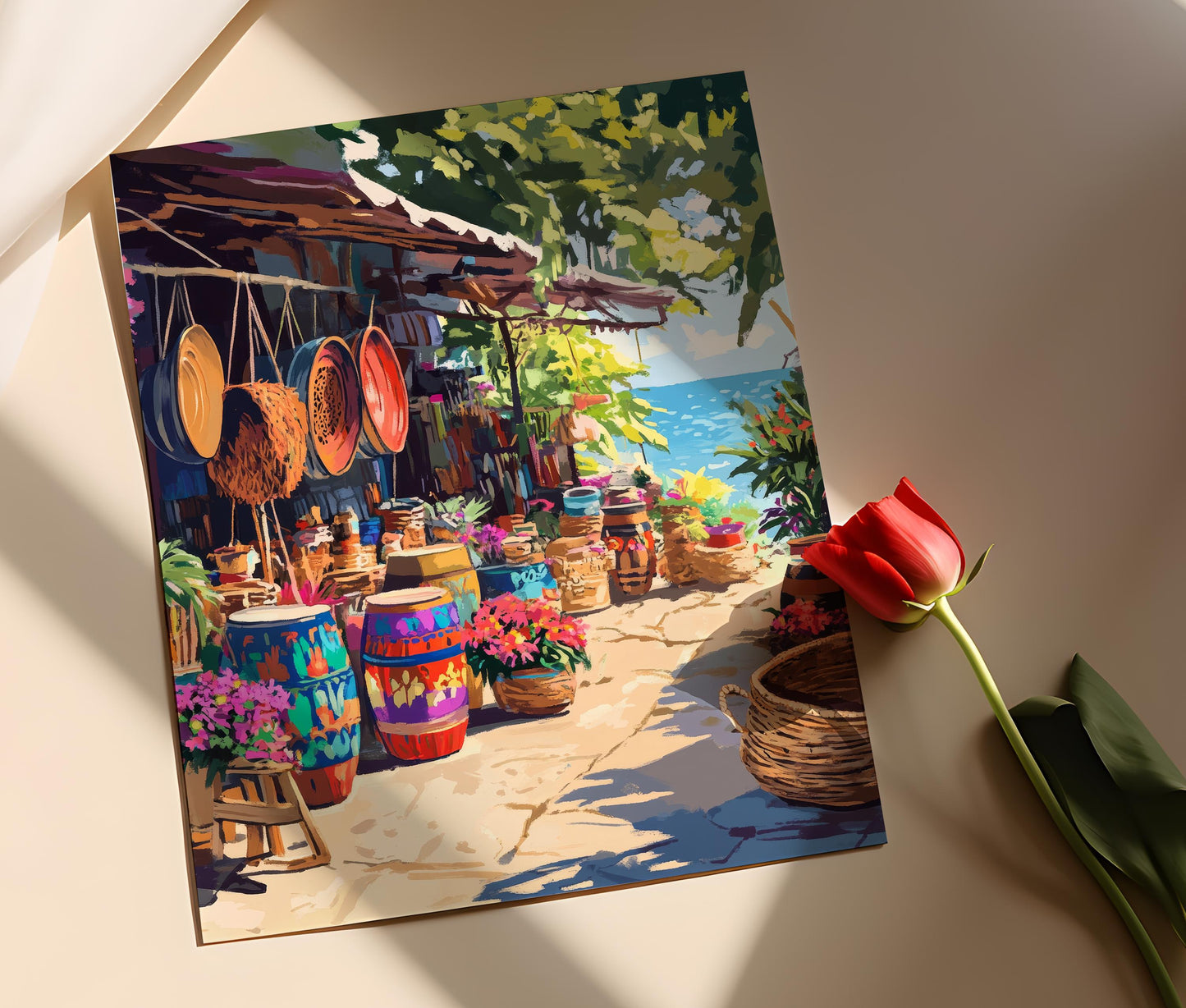 Affiche Souvenirs Haïtiens – Poster Art de Tambour en Acier Coloré