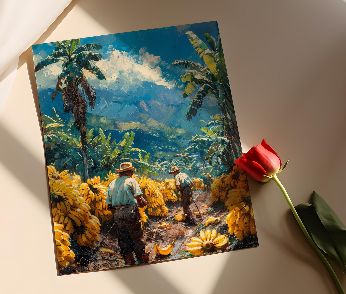 Affiche de Fermiers de Bananes Brésiliens – Œuvre d'Art Villageoise Vive