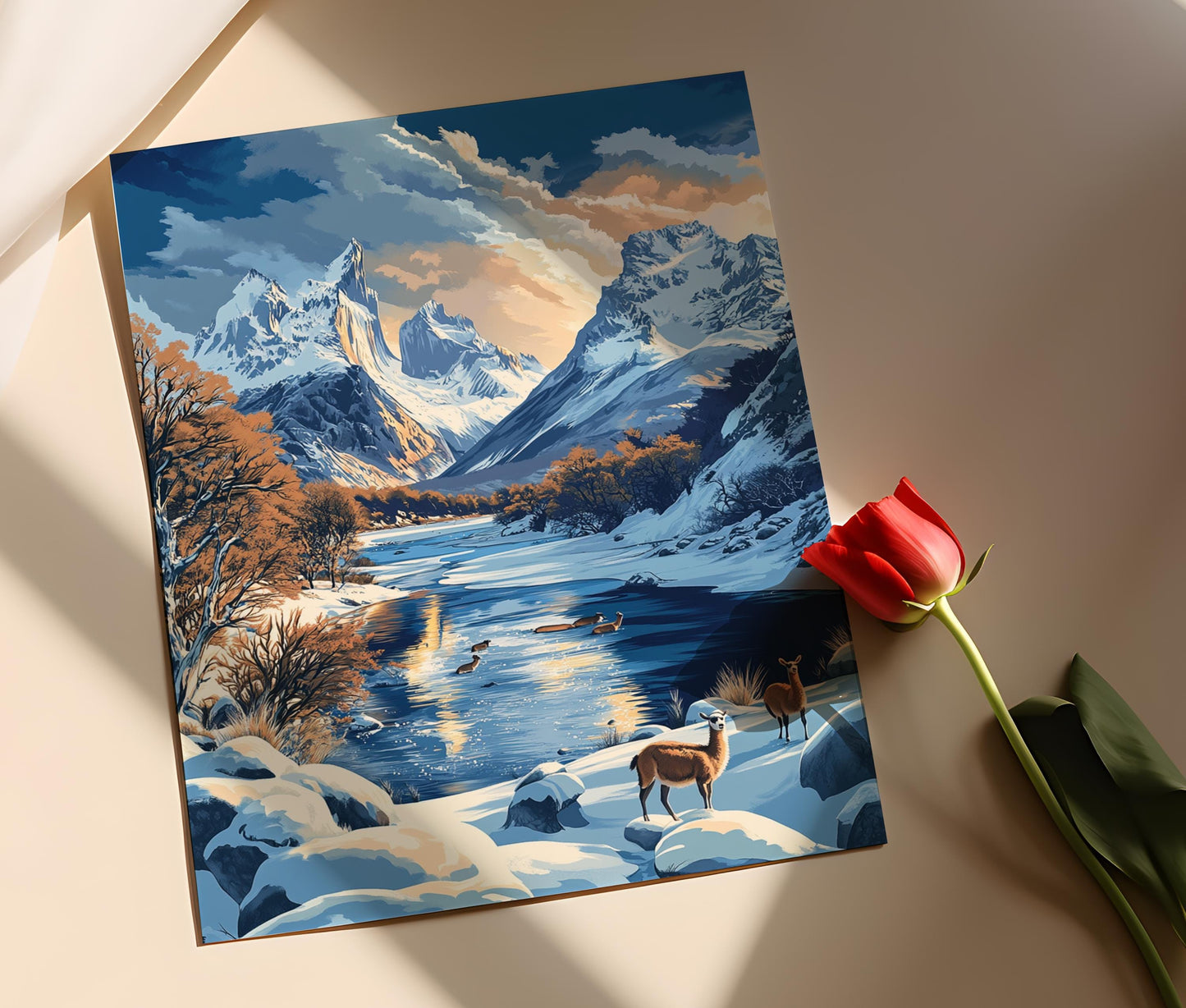 Affiche Patagonie Chilienne – Art Print Paysage Hivernal en Neige