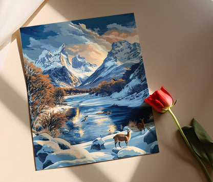 Affiche Patagonie Chilienne – Art Print Paysage Hivernal en Neige