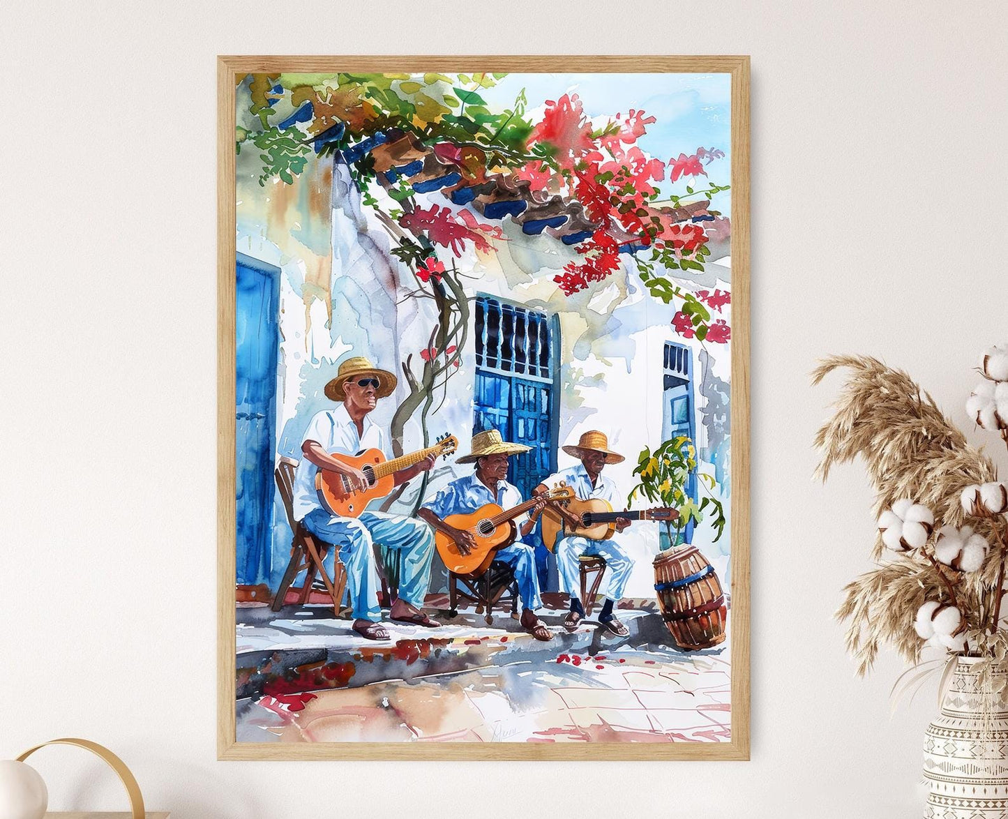 Affiche Musiciens de Merengue – Poster Instruments Traditionnels Mexicains