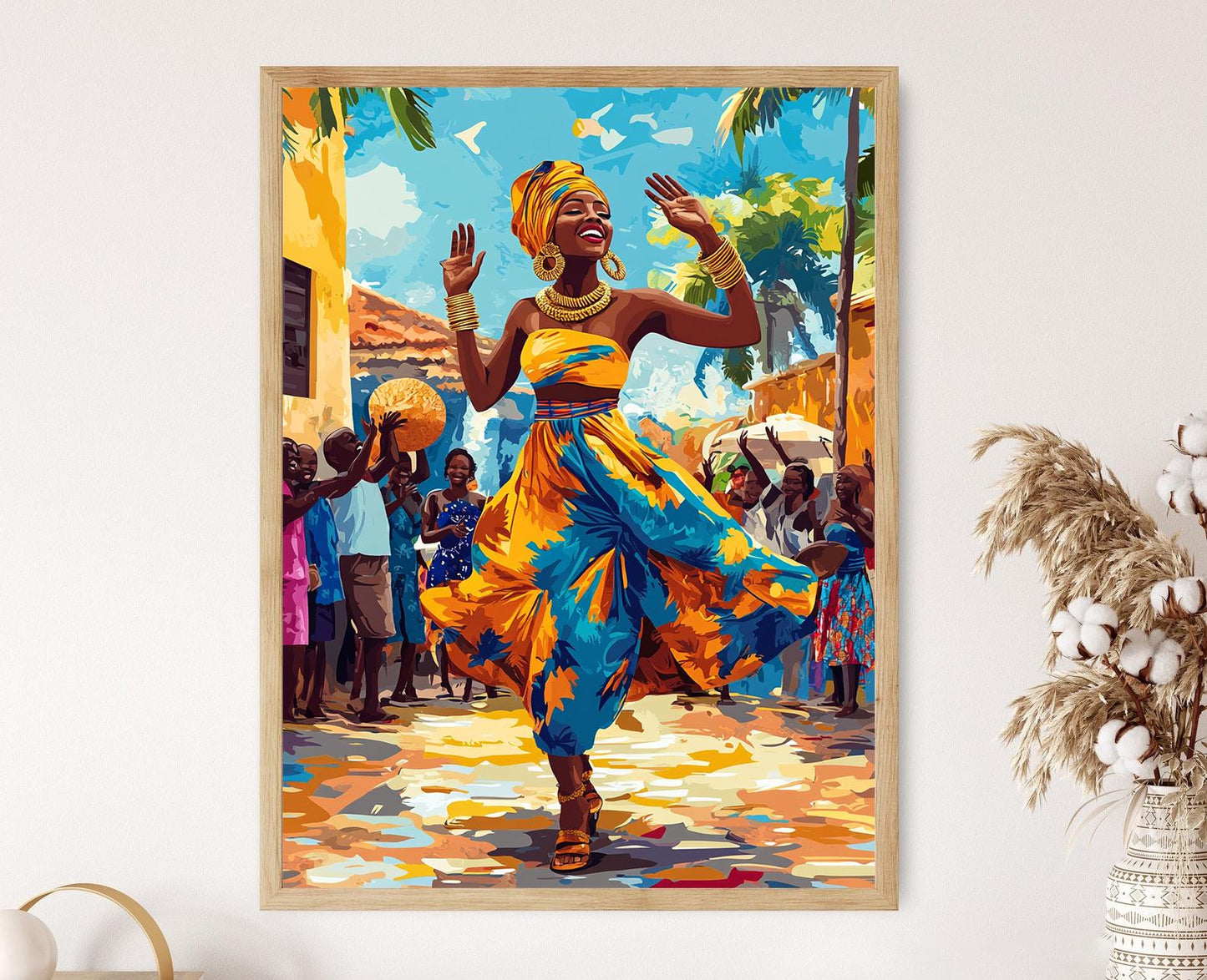 Affiche Danse Sabar Sénégalaise – Art de Festival Africain Vibrant
