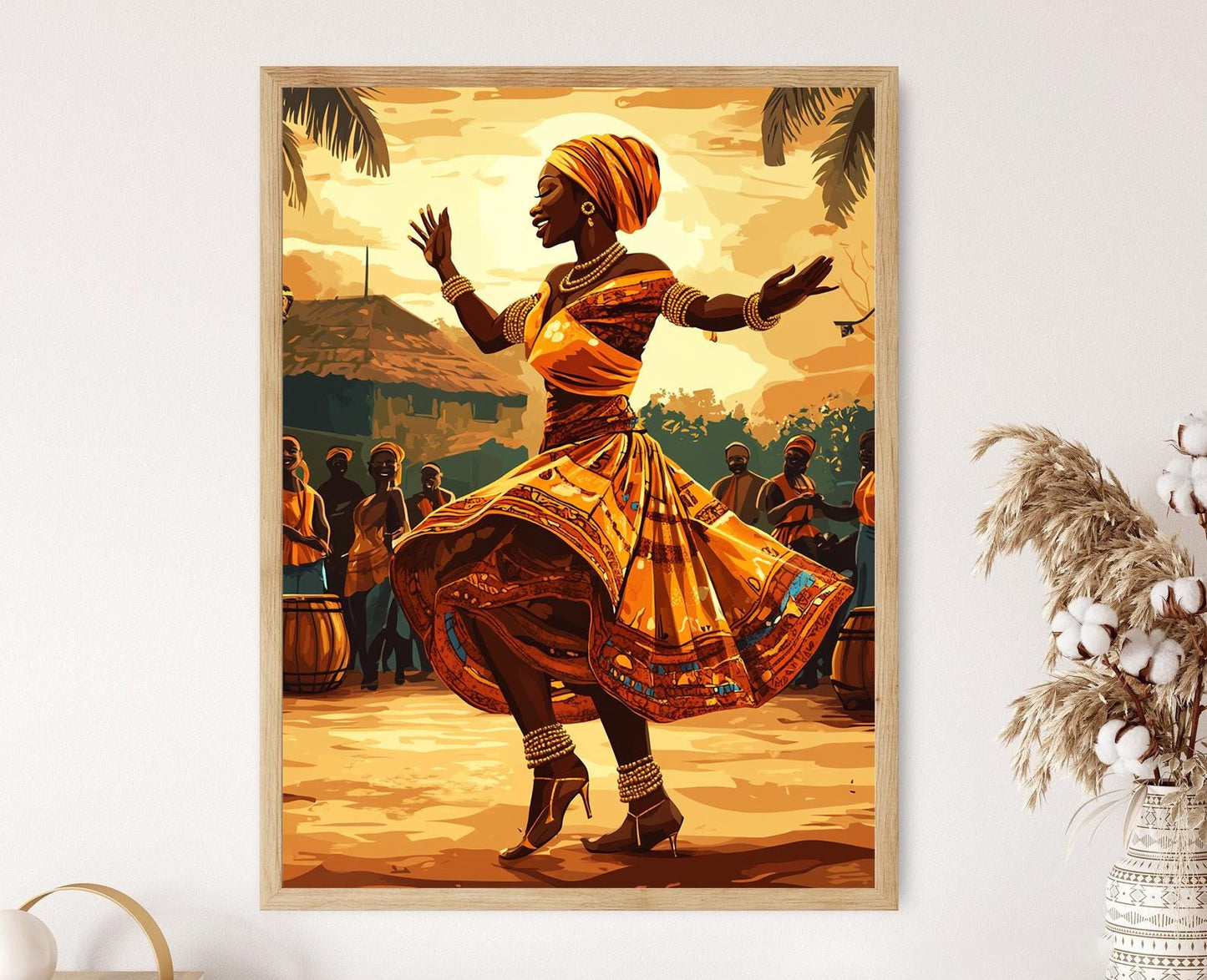 Affiche Danse Kete Ghanéenne – Poster Art Traditionnelle Africaine