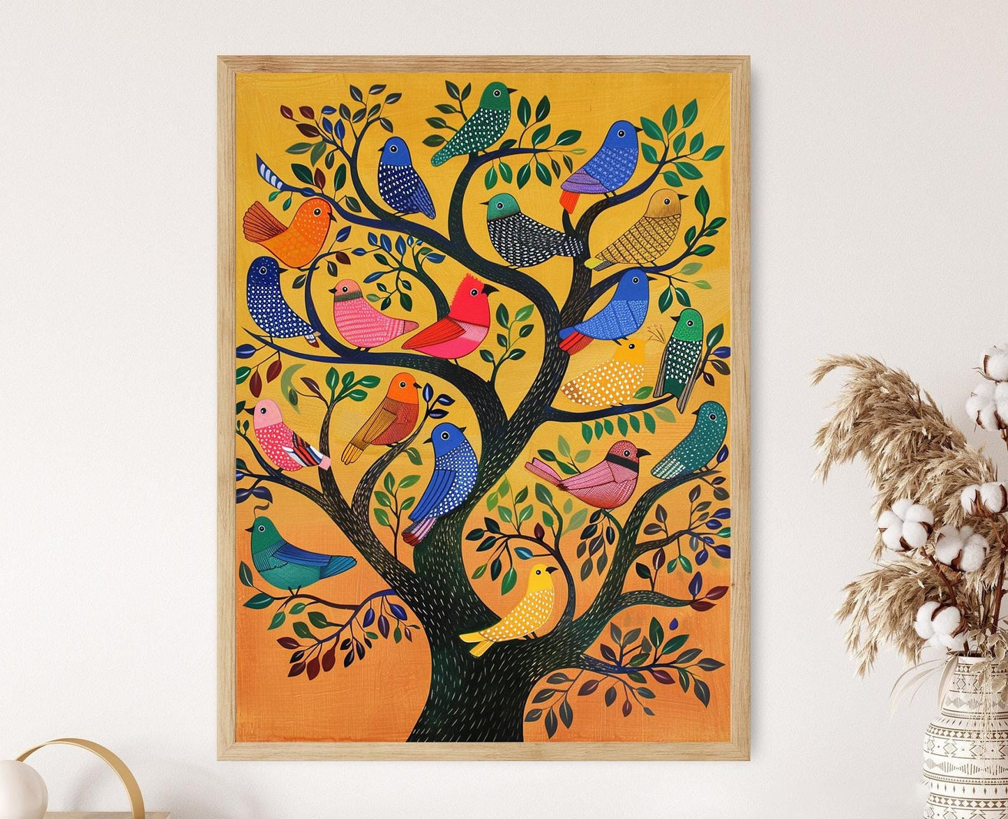 Affiche Art Gond – Peinture folklorique indienne, Arbre de Vie
