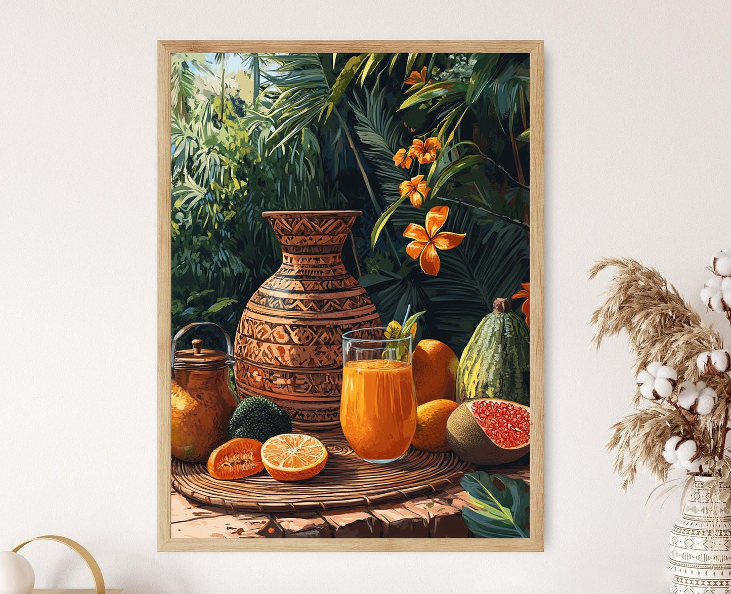 Affiche Chicha Nicaraguayenne – Poster de Gourdes et Fruits Tropicaux