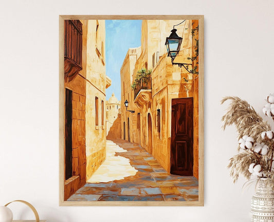Affiche Mdina – Impression giclée bâtiments en pierre historique