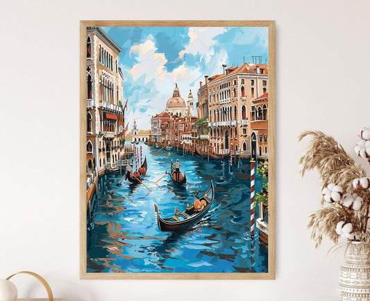 Affiche Venise Romantique – Poster Peinture des Canaux et Gondoles