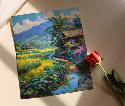 Affiche Village Traditionnel Filipino – Œuvre d'Art Authentique, Cadeau Exquis