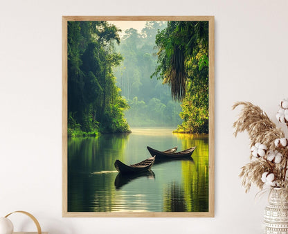 Affiche Kinabatangan – Poster Art de la Rivière en Malaisie