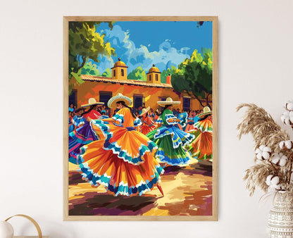 Affiche Danse Folklorique Mexicaine – Art Print El Baile Folklórico