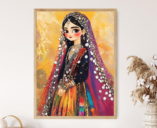 Affiche de Mariage Kurde – Poster de Robe Traditionnelle et Voile