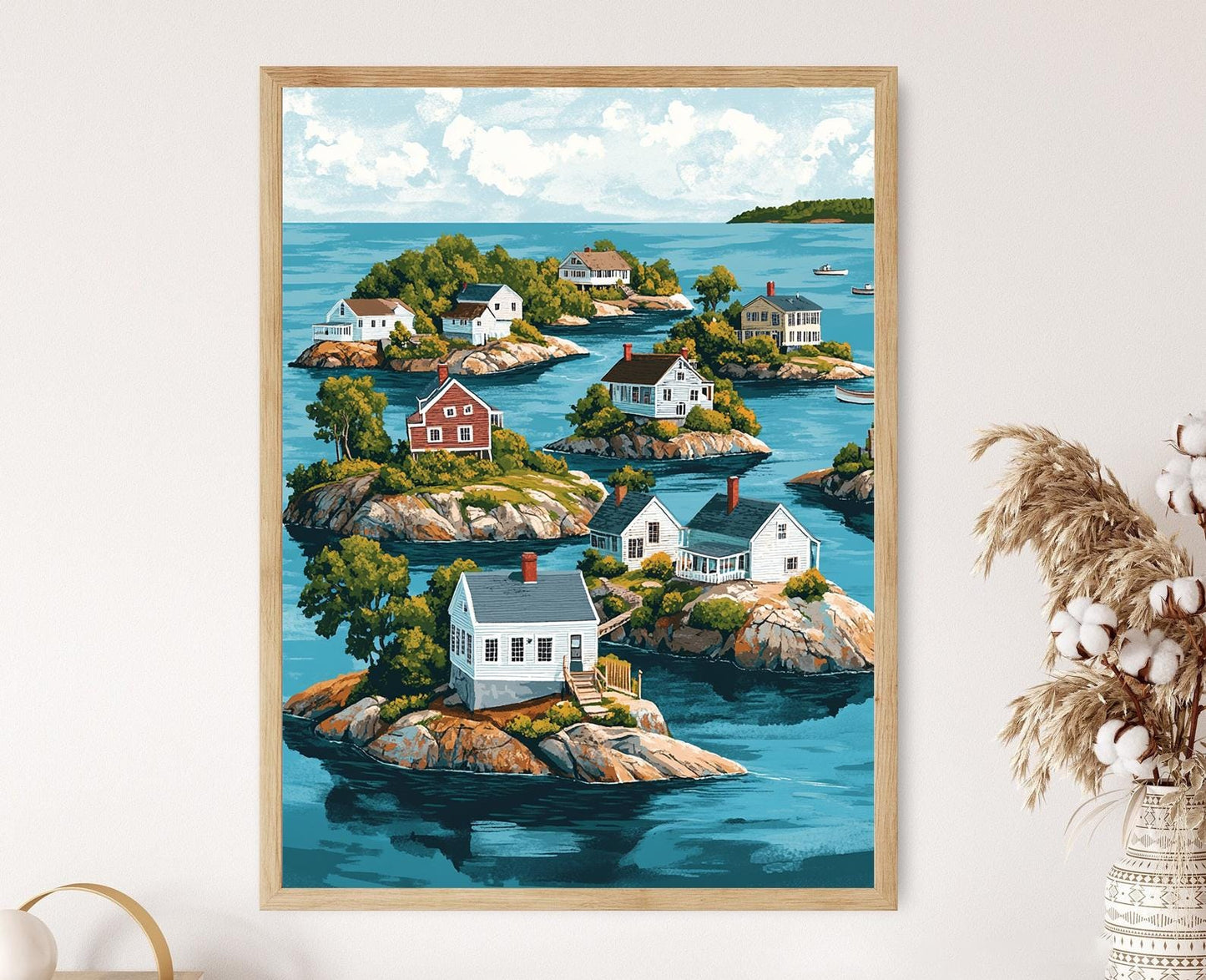 Affiche Thimble Islands – Illustration côtière du Connecticut