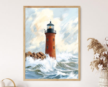 Affiche Phare de Breakwater East End – Art mural emblématique du Delaware