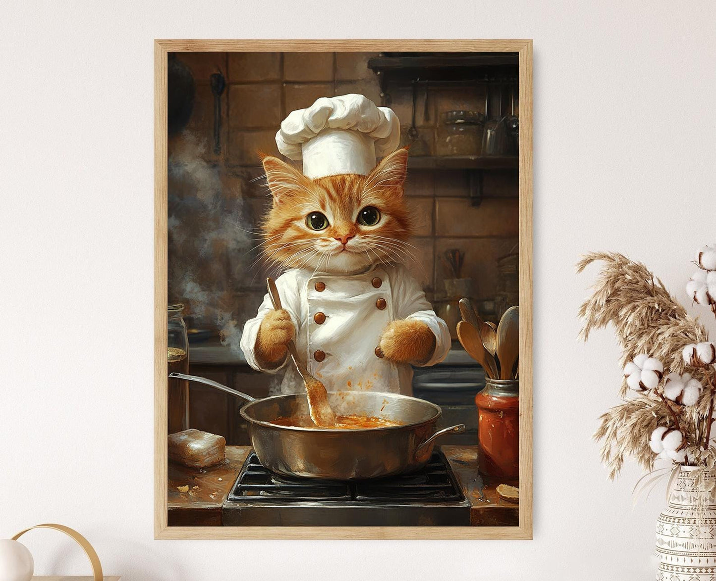 Affiche Chat Chef – Illustration Humoristique de Cuisine
