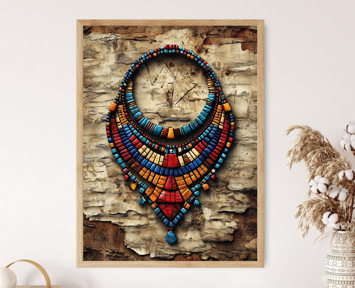 Affiche Bijoux Maasai – Art Print de Colier en Perles Traditionnel