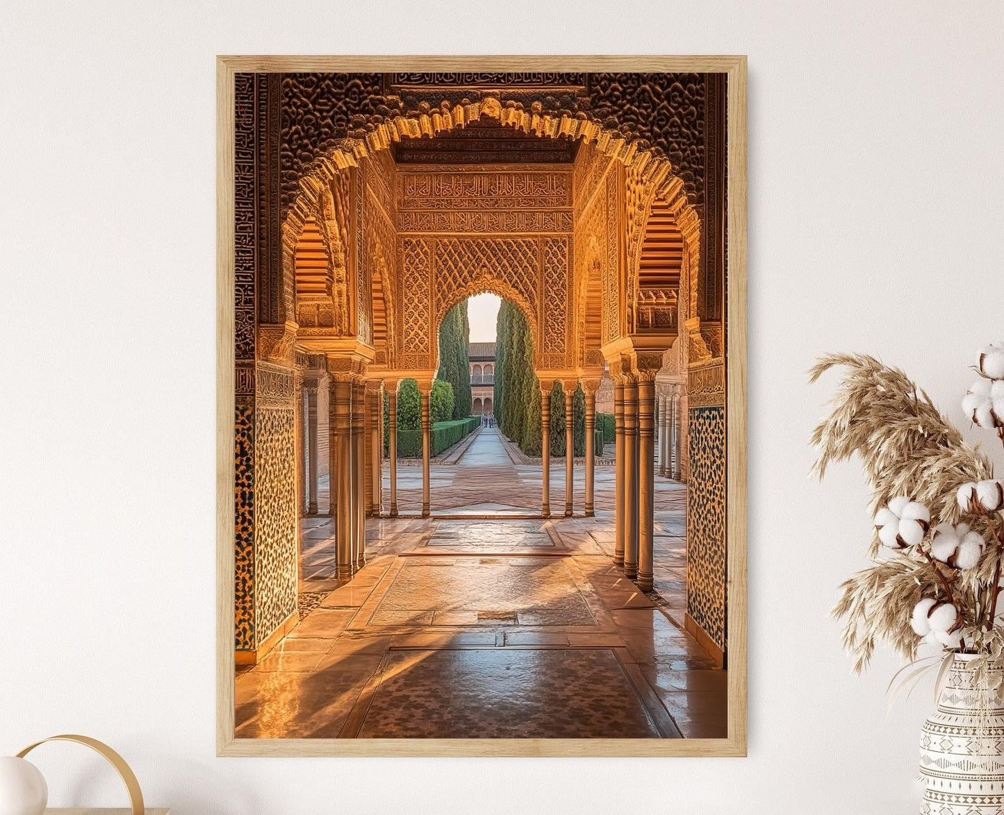 Affiche Alhambra – Poster Art Espagnol, Architecture Mauresque au Couchant