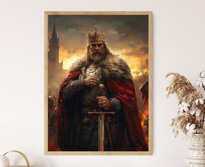 Affiche Alfred le Grand – Poster Art de Wessex, Roi Anglais