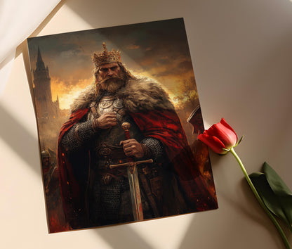 Affiche Alfred le Grand – Poster Art de Wessex, Roi Anglais