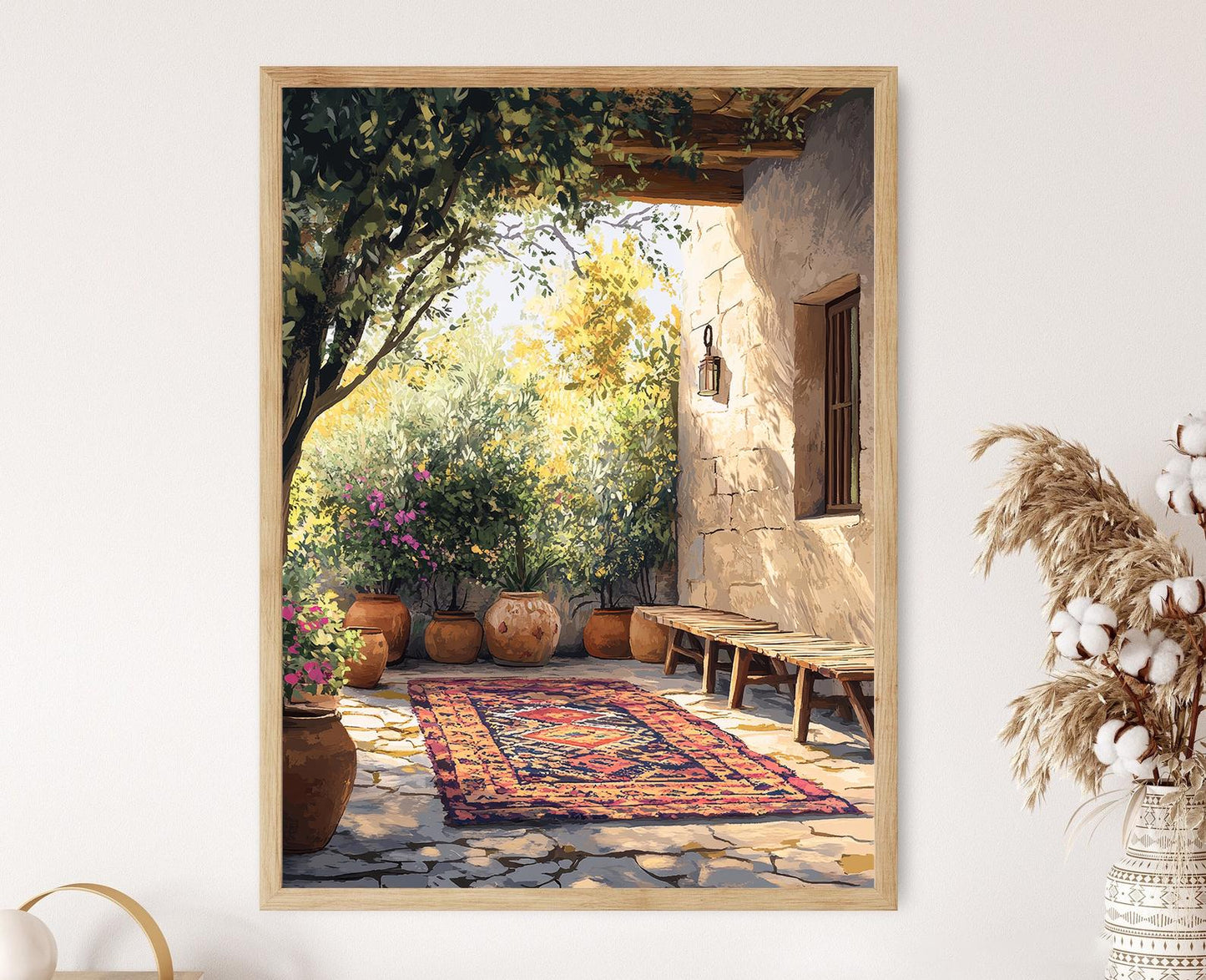 Affiche Art Kurde – Poster Tapis Kilim Traditionnel Rustique