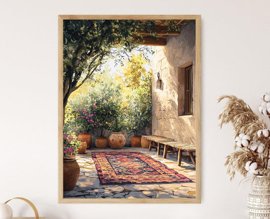 Affiche Art Kurde – Poster Tapis Kilim Traditionnel Rustique