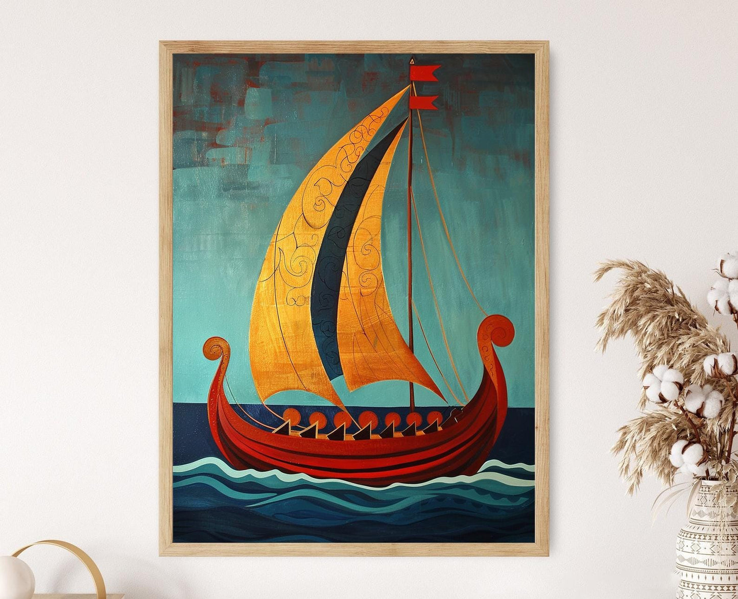 Affiche Musée des Vikings – Poster Peinture Exploration du Fjord de Roskilde