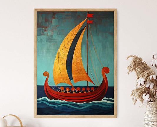 Affiche Musée des Vikings – Poster Peinture Exploration du Fjord de Roskilde