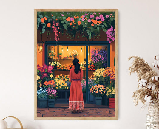 Affiche Fleur du Laos – Illustration Murale Orientale Colorée