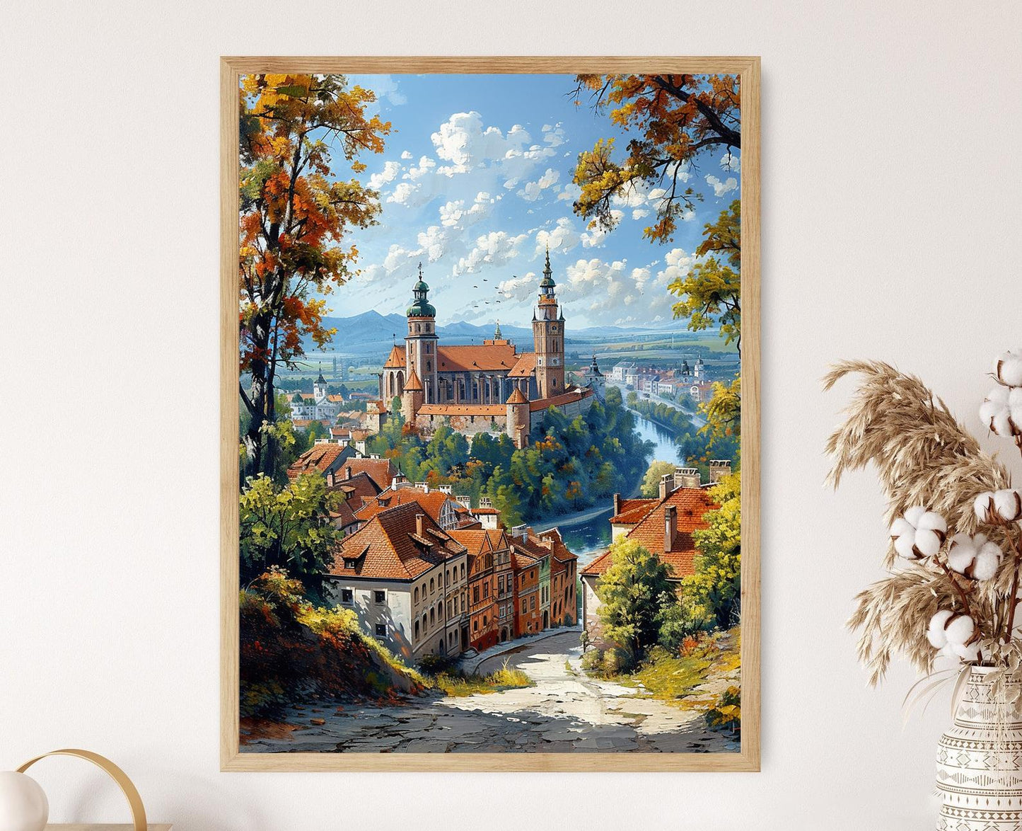 Affiche Château de Wawel – Poster Art de Pologne, Scène de Crépuscule