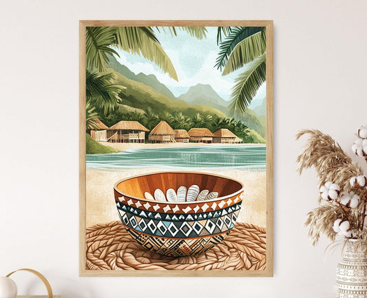 Affiche Coquillage Fijien – Poster Art Marin pour Décor Côtier