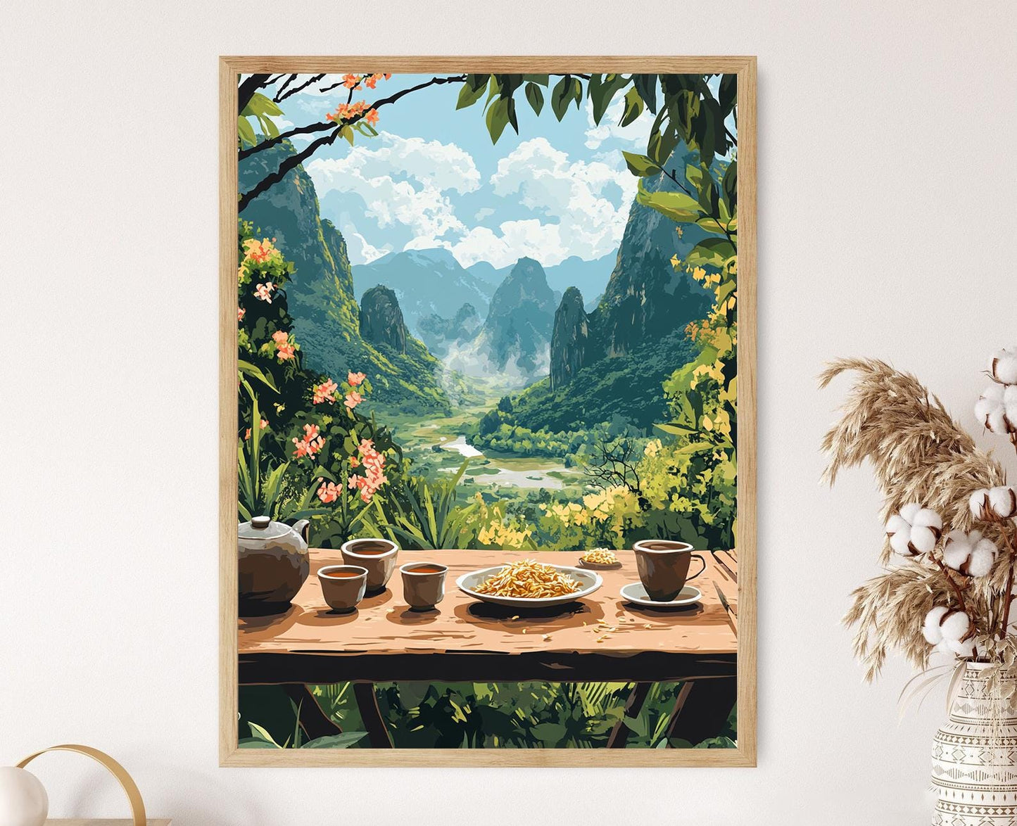 Affiche Phonsavan – Art de Table du Petit-Déjeuner au Laos