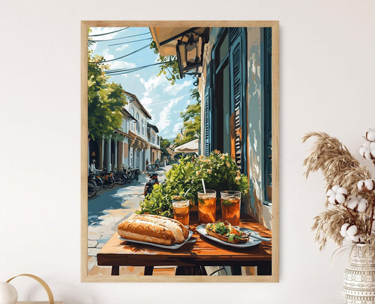 Affiche Savannakhet – Imprimerie Art de Petit-Déjeuner Laotien