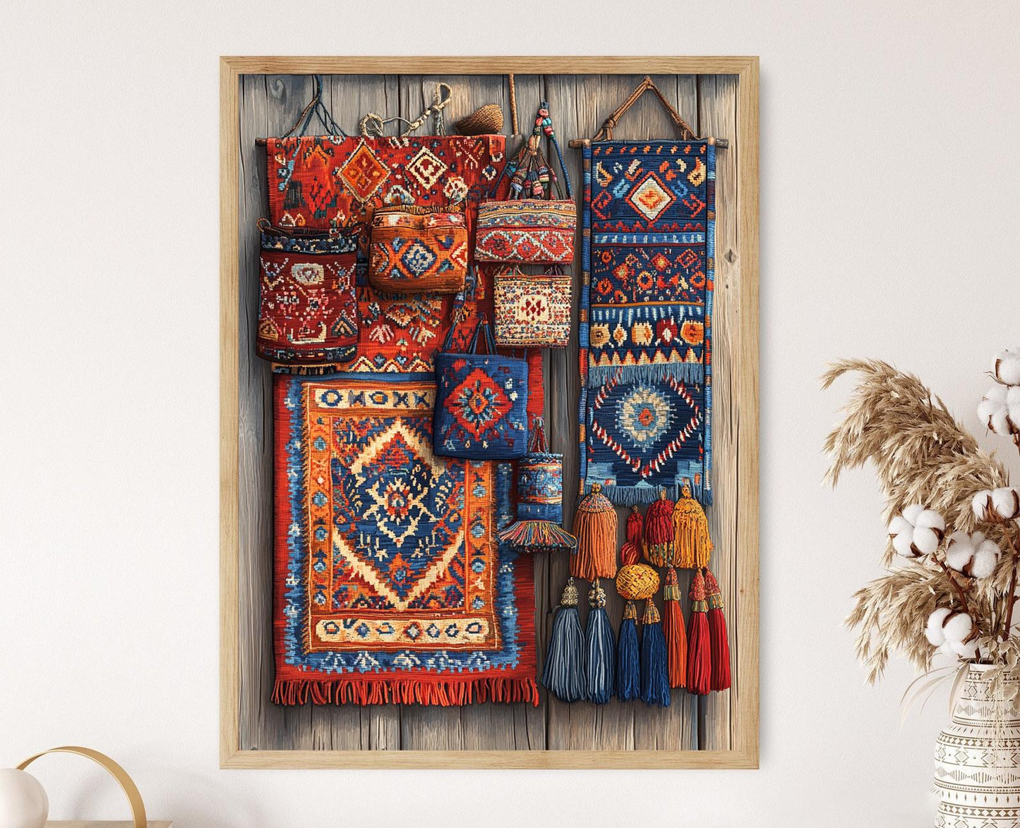 Affiche Tapis Afghan – Impression Textile Artisanale et Décor Culturel