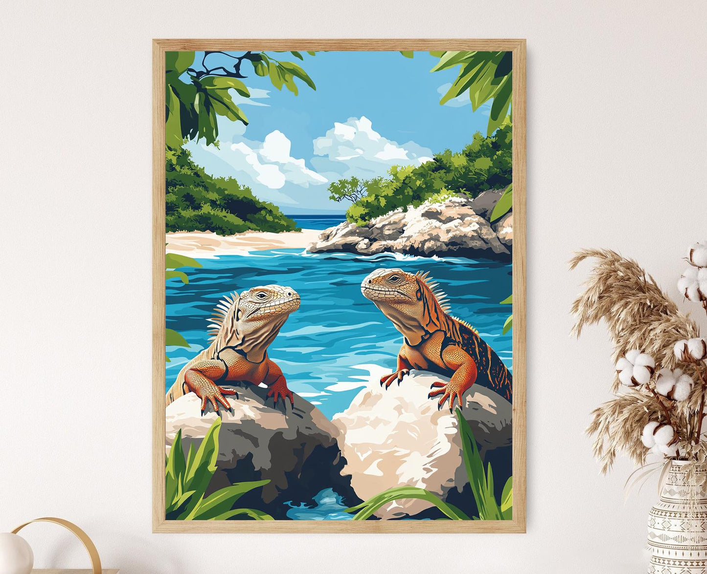 Affiche Iguane des Îles Turques-et-Caïques – Art de Little Water Cay