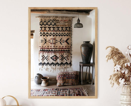 Affiche Art Textile Nigérian – Poster Peinture de Tapis Traditionnel