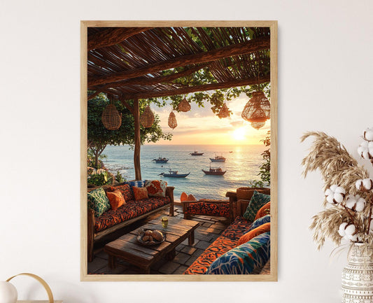 Affiche Négombo – Poster Art de Patio Côtier de Sri Lanka