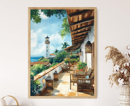 Affiche Matara – Poster Art de Patio, Décor Côtier Sri Lankais