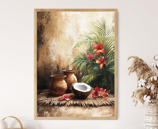 Affiche Outil de Cuisine Sri Lankais – Poster Décor Rustique Traditionnel