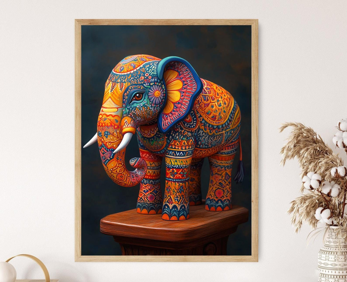 Affiche Éléphant du Sri Lanka – Poster Art de Figurine Culturelle