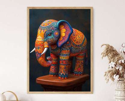 Affiche Éléphant du Sri Lanka – Poster Art de Figurine Culturelle