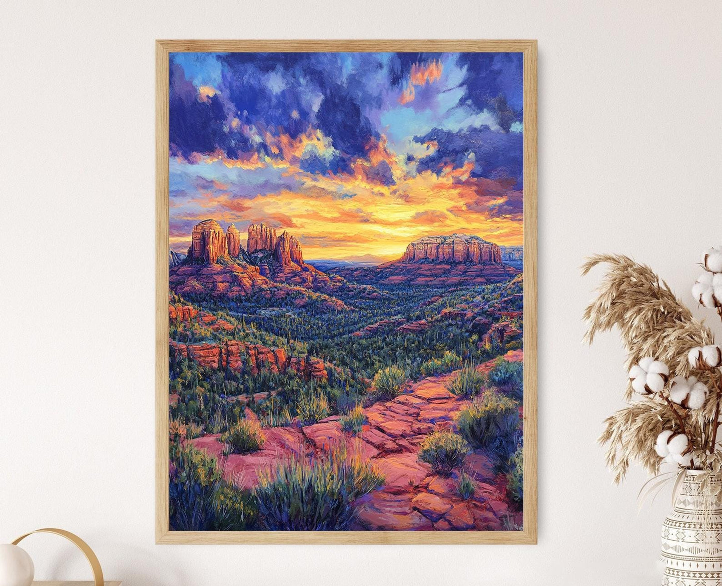 Affiche Sedona Arizona – Impression des formations rouges au coucher de soleil